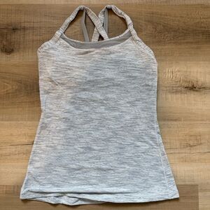 Lululemon Rally Your Heart Tank top grey & white size 8
